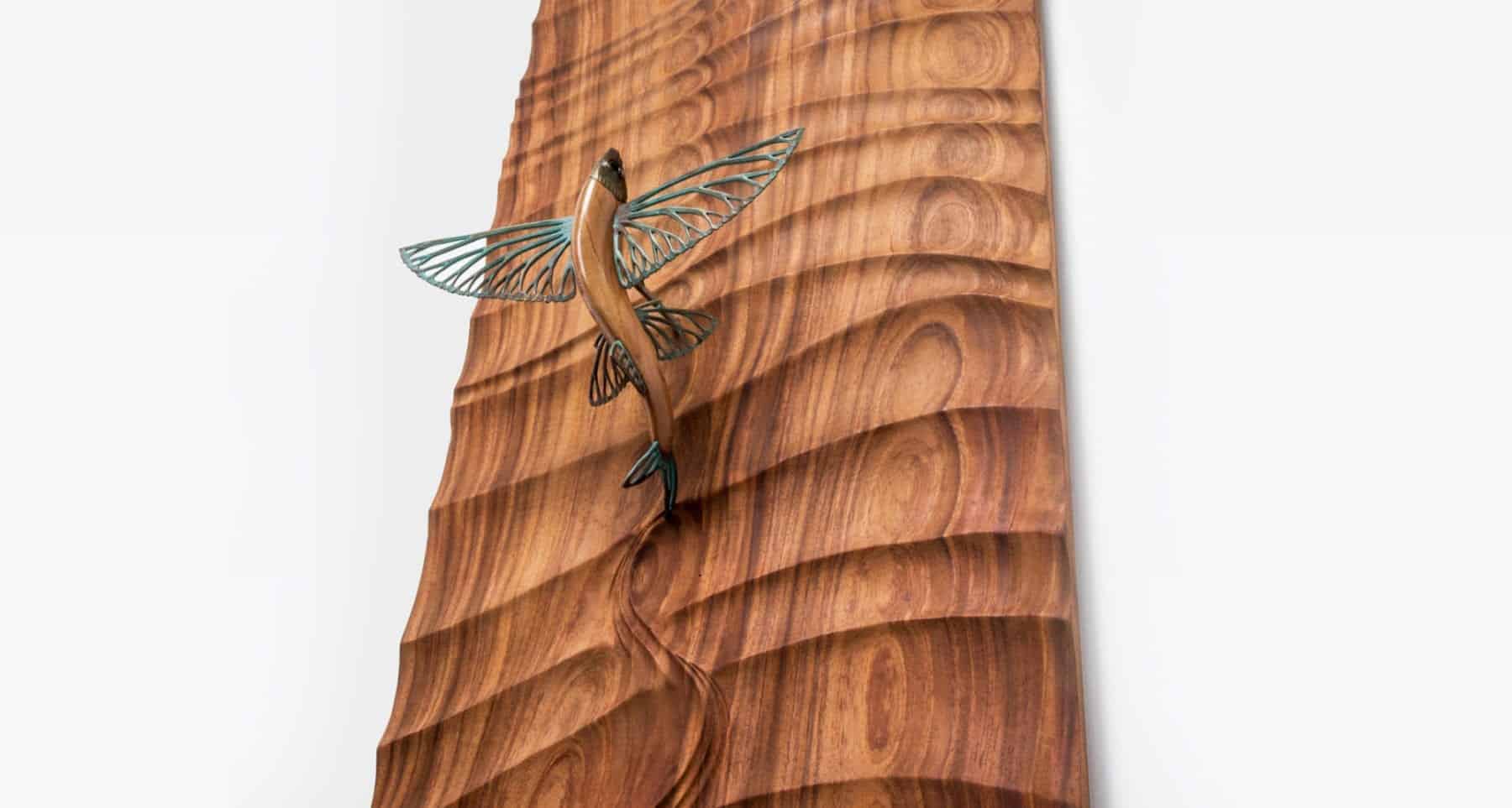 Laguna Beach ocean gallery - Flying Fish Wildlife sculpture - coastal wildlife sculptures | artist consultant